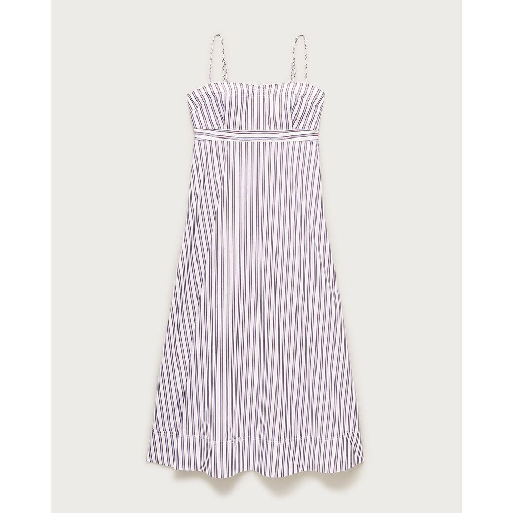 J.Crew Minimalist Empire Waist Dress Striped Cotton Poplin Crushed Crimson 2 - Picture 4 of 11